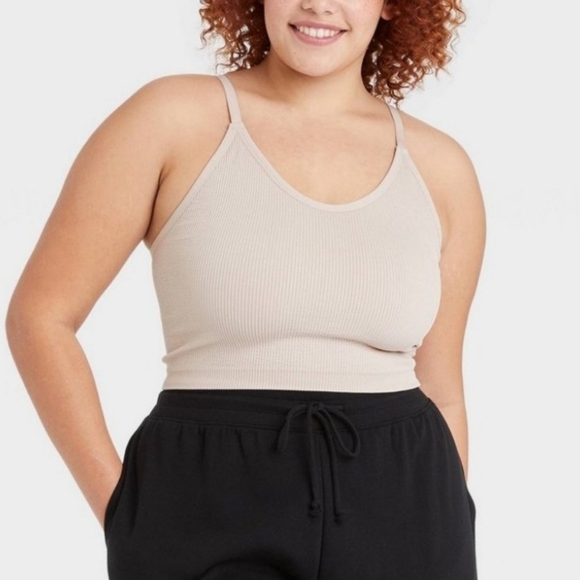 Colsie Tan Ribbed Brami - Picture 1 of 4